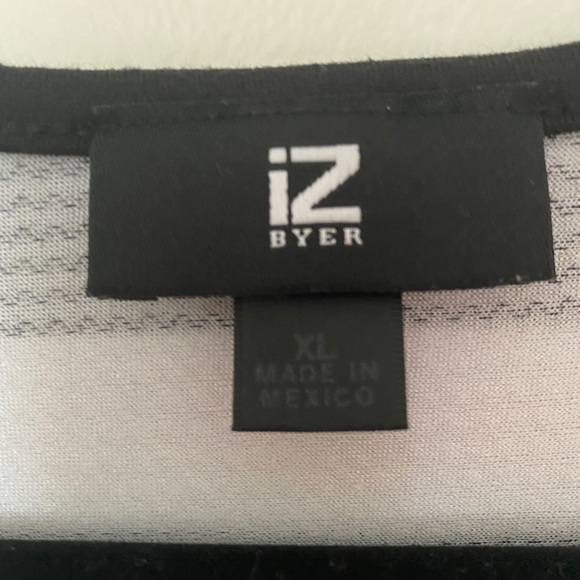 Black and white stripe peplum top sz 14 by Iz byer - Picture 4 of 4